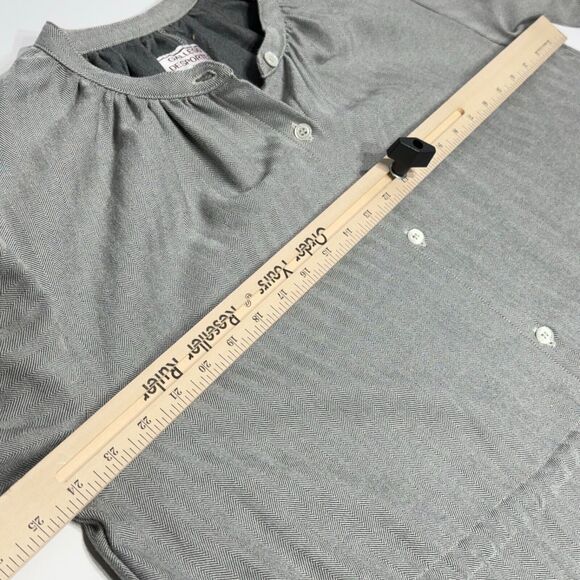 Gallego Desportes Gray Wool Oversized Victorian Style Long Sleeve Dress Women M - Picture 13 of 15